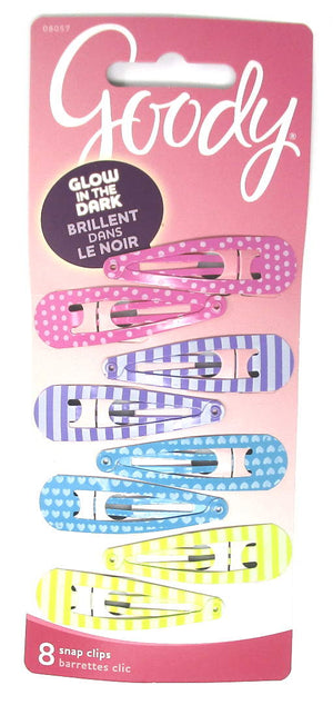 Goody Glow-in-the-Dark Snap Clip Barrettes 2" - 8 count