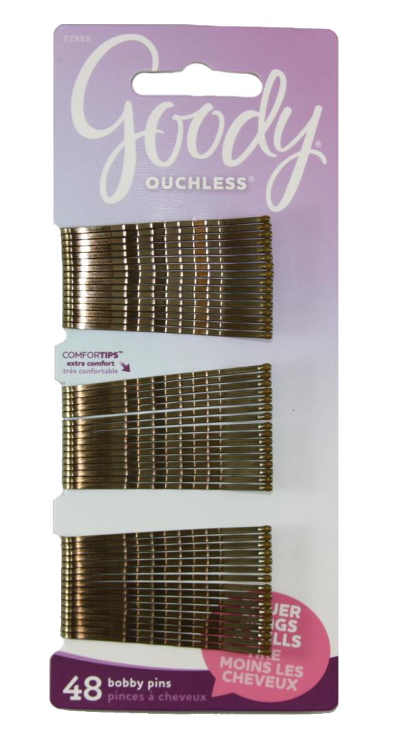 Goody Ouchless Bobby Pin Crimped Brown 2 Inches - 48 Count