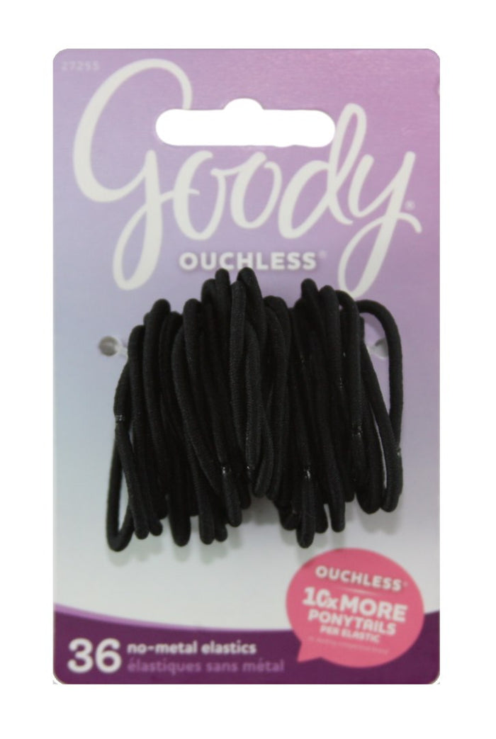 Goody Ouchless Gentle Elastic Ponytail Holders Black - 36 Count
