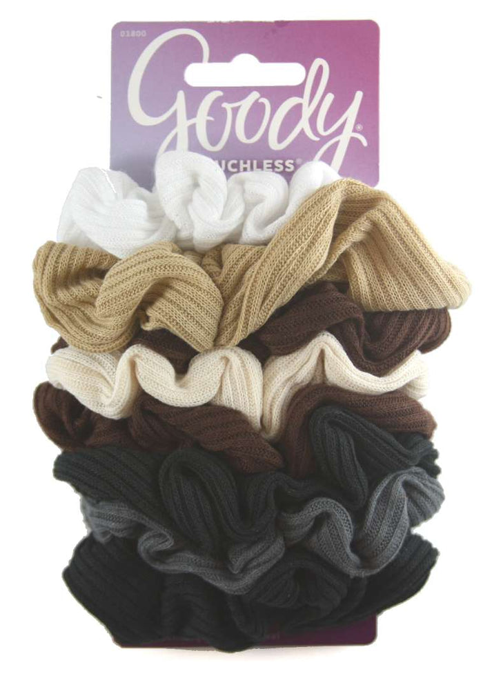 Goody Ouchless Ribbed Scrunchies Neutral - 8 Count