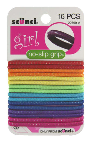 Scunci Girls No Slip Grip Ponytail Elastics
