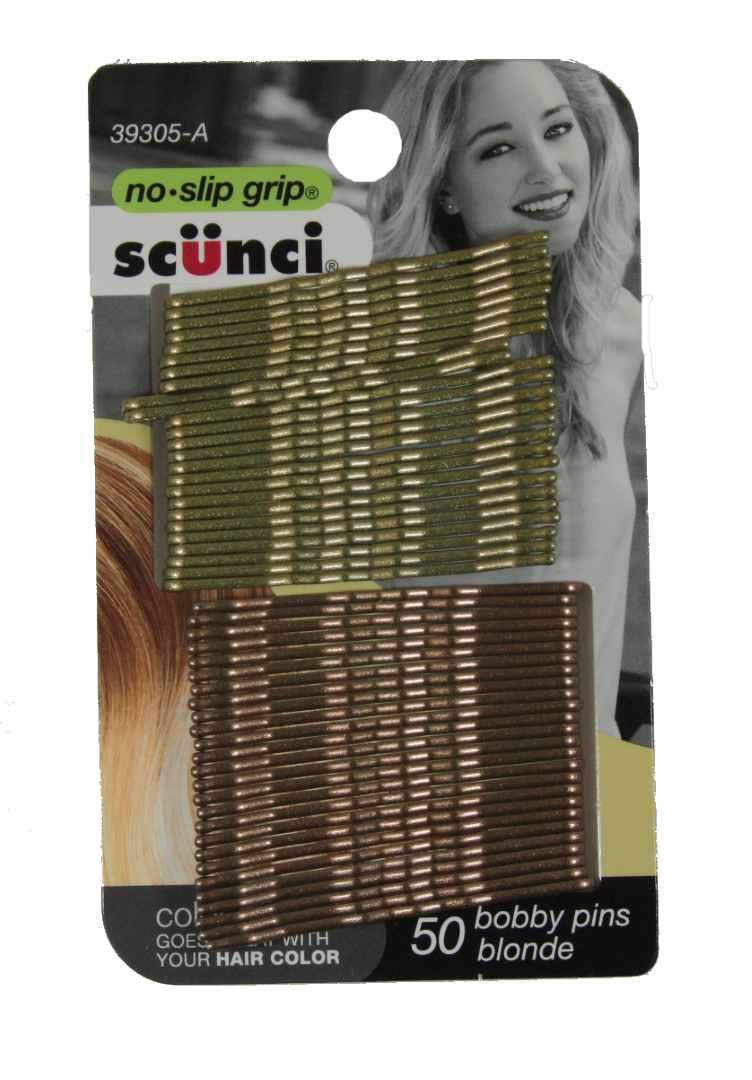 Scunci No Slip Grip Bobby Pins Blonde - 50 Pins 