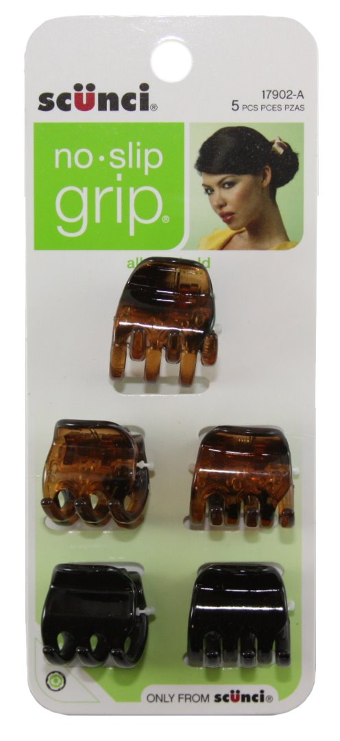 Scunci No Slip Grip Chunky Jaw Clips Pack - 5 Clips