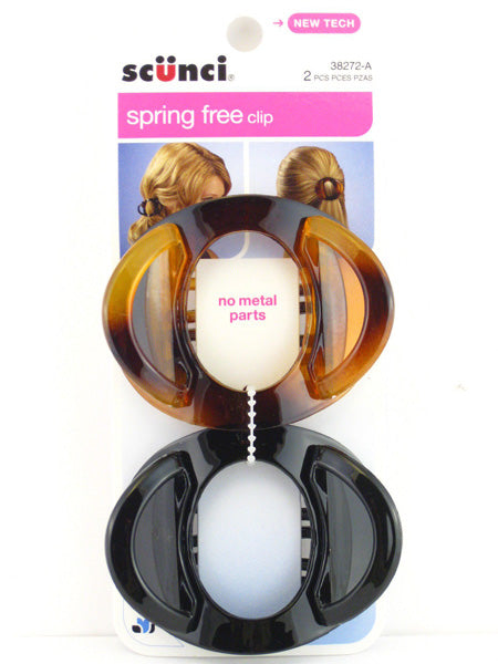 Scunci Hair Clip no Metal Spring Free - 2 Clips