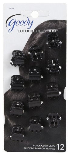 Goody Color Collection Claw Clip Black Mini - 12 Count