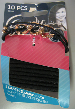 Goody Double Wear Hair Elastics Mixed Pack with Gold Beading