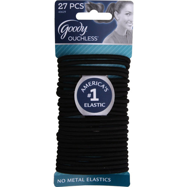 Goody Ouchless No Metal Elastics Thick Black - 27 Count