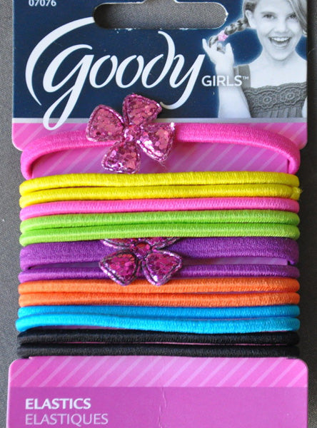 Goody Girls Ouchless Large Elastics 4mm Mixed Colors with Flower - 14 Count