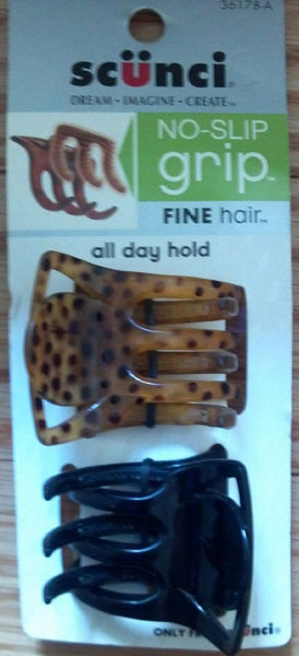 Scunci No Slip Grip Jaw Clips for Fine Hair
