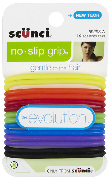 Scunci No Slip Grip Evolution Elastics Bright - 10 Pack