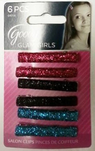Goody Tween Glam Girls Clips Glitter Rectangle Salon Clips - 6 Count