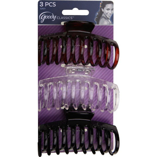 Goody Womens Classic Medium Claw Clips - 3 Count
