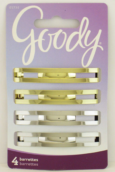 Goody Womens Classic Metal Double Bar Barrette - 4 Pieces