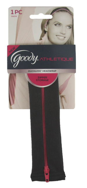Goody Athletic Ouchless Headwrap with Zipper Storage