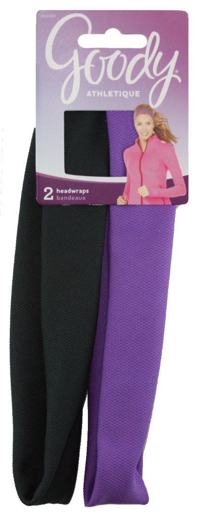 Goody Athletique Quick Dry Headwraps Purple - 2 Pack