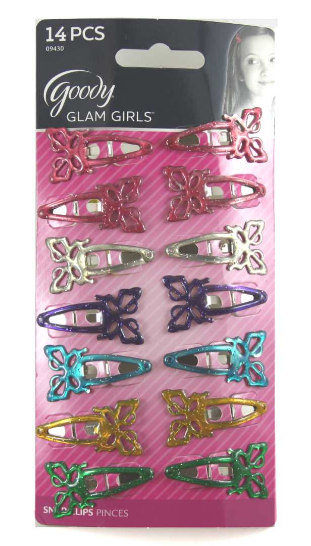 Goody Butterfly Contour Clips for Girls Assorted Colors - 14 Clips