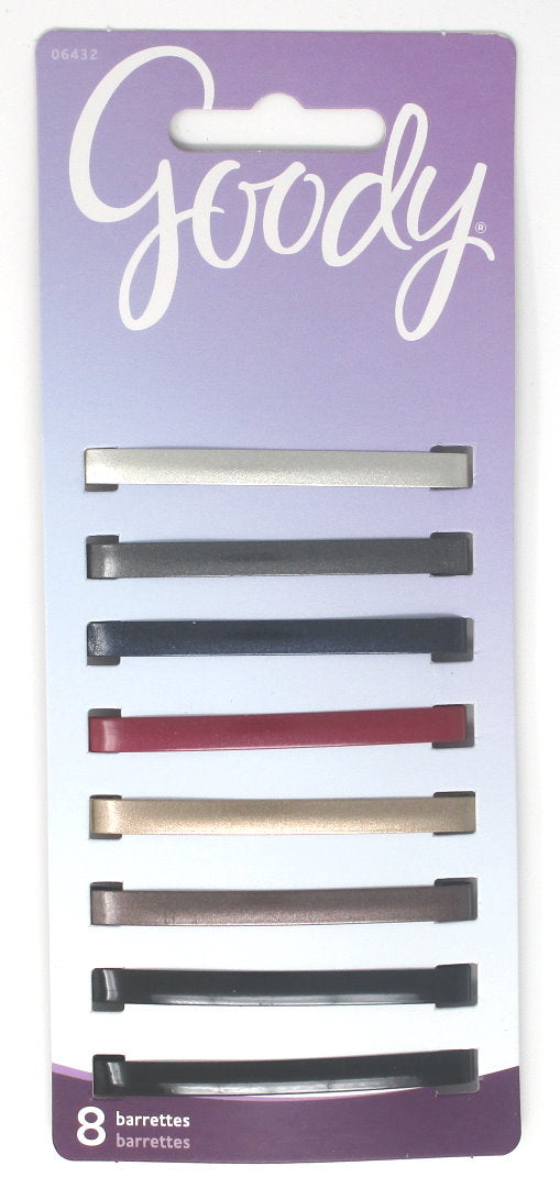 Goody Classic Metallic Gloss Stay Barrettes - 8 Count