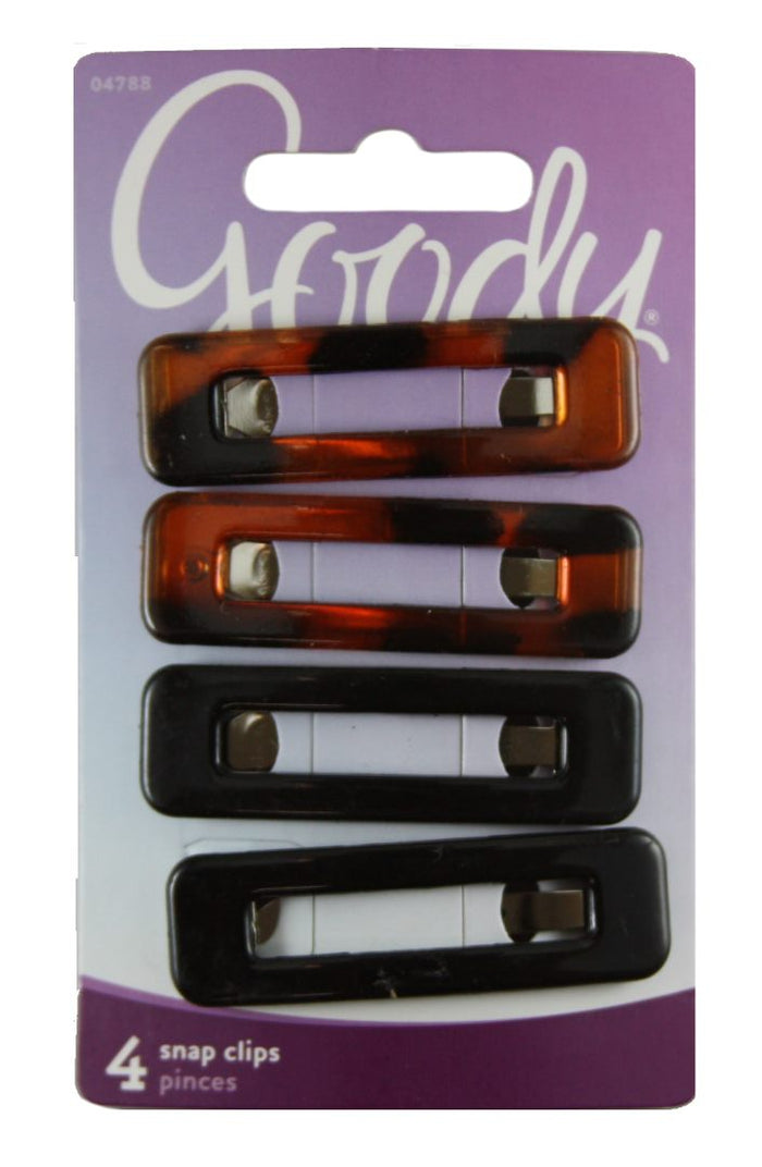 Goody Classic Plastic Covered Rectangle Contour Clips - 4 Count