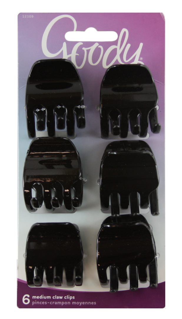 Goody Classics Black Claw Clip Half - 6 Count