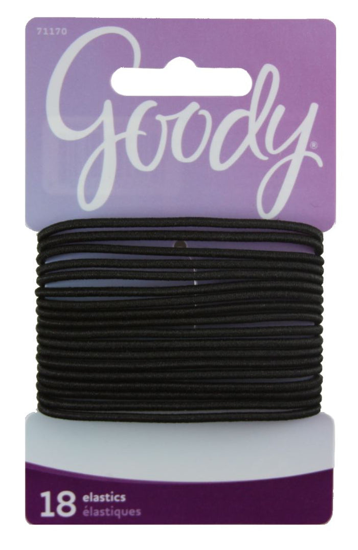 Goody Classics Elastic Large Thin Black - 18 Count