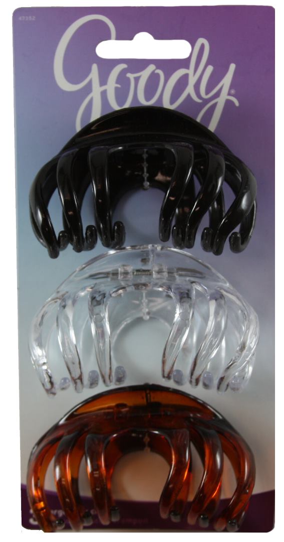 Goody Classics Spindle Claw Clips Assorted - 3 Count