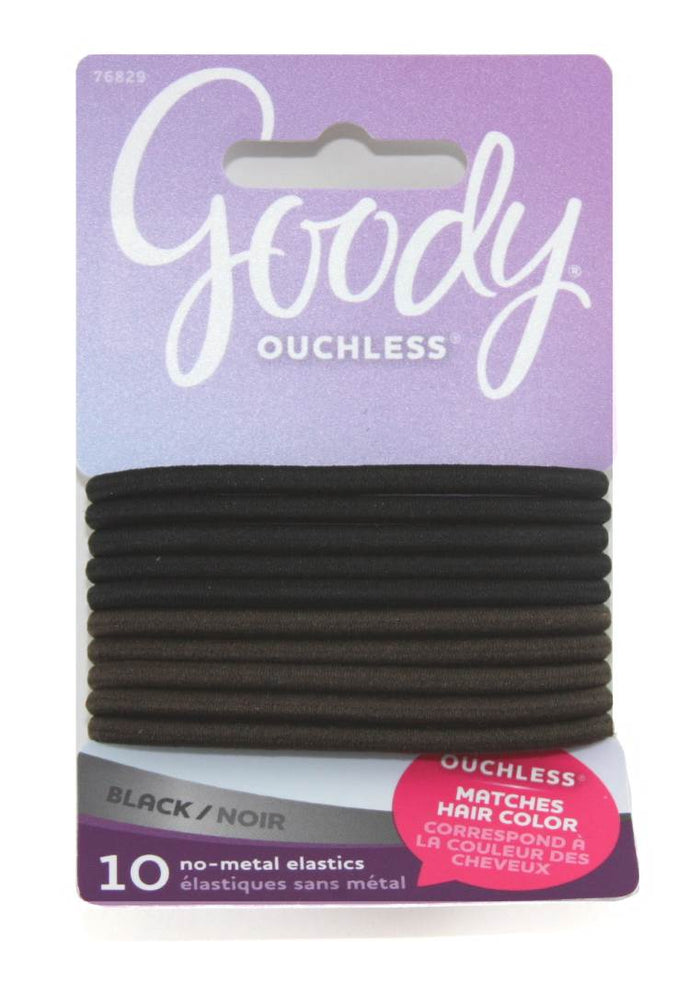 Goody Color Collection Braided Elastics Black 4 mm - 10 Count