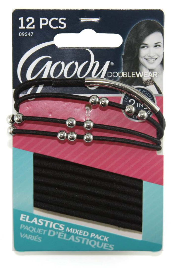 Goody Double Wear Bar and Beads Mixed Elastics - 12 Count