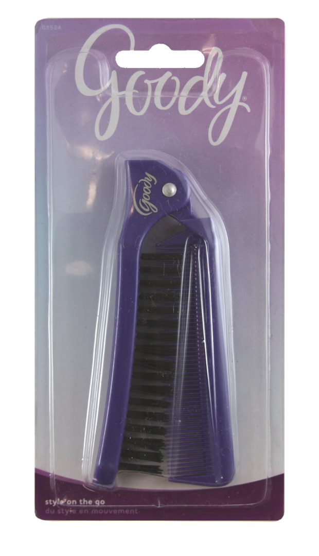 Goody Folding Brush/Comb Hair Accessory Purple - 1 Brush