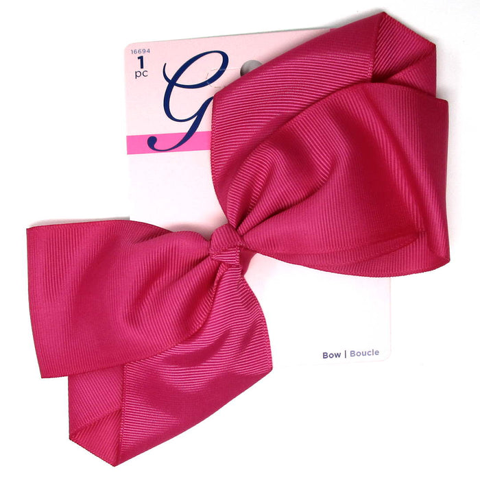 Goody Girls Big Pink Hair Bow Barrette 7" - 1 Count