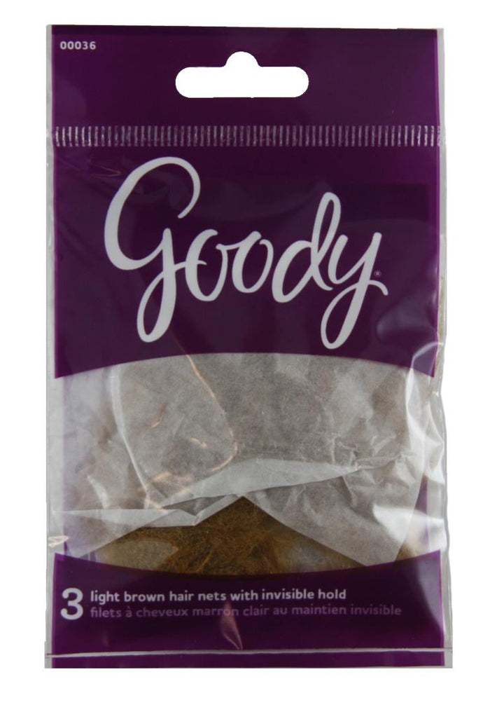 Goody Hair Nets Invisible Light Brown - 3 Pack