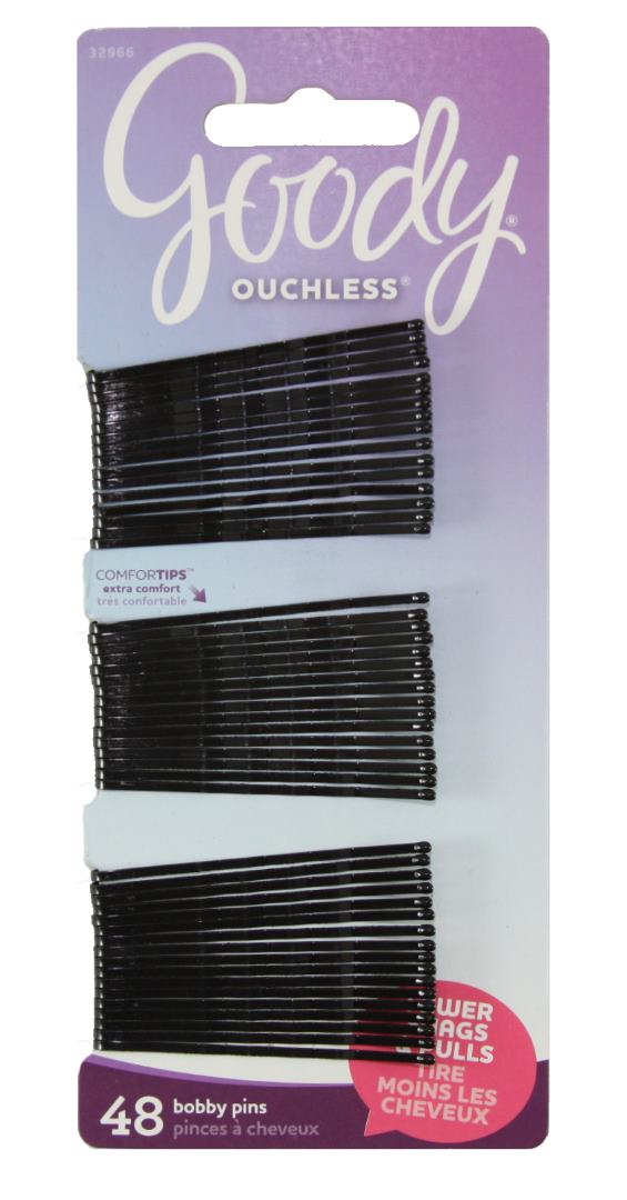 Goody Ouchless Bobby Pin Crimped Black 2 Inches - 48 Count