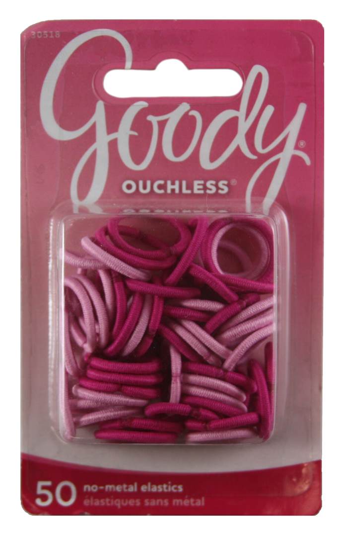 Goody Ouchless Braided Mini Elastics Bright Pink - 50 Count