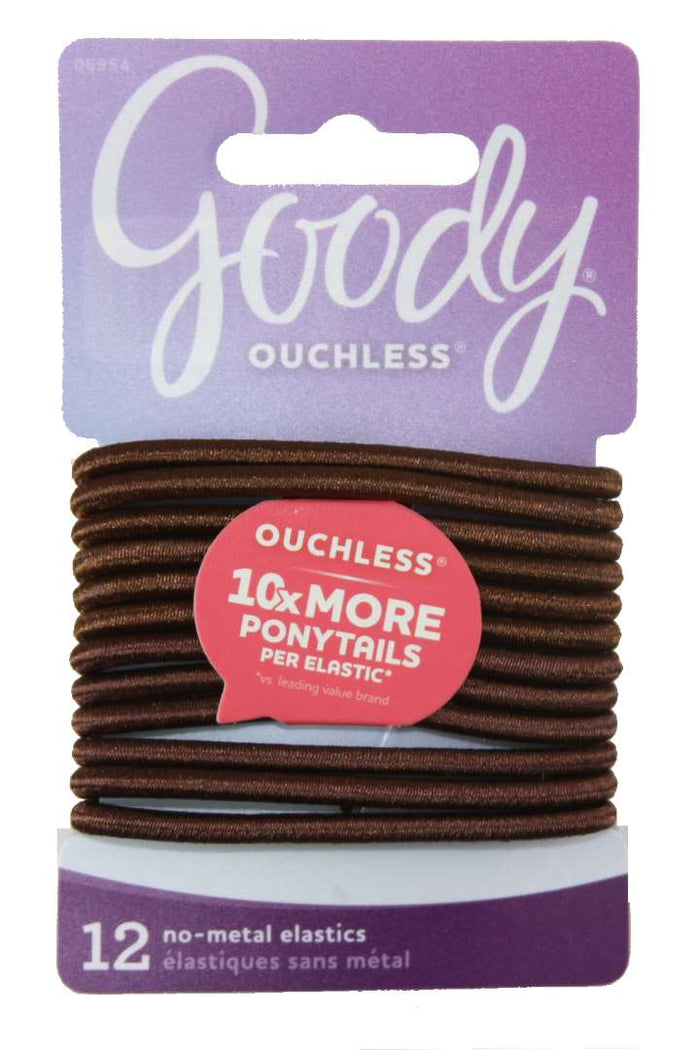 Goody Ouchless Elastic Brunette - 12 Count