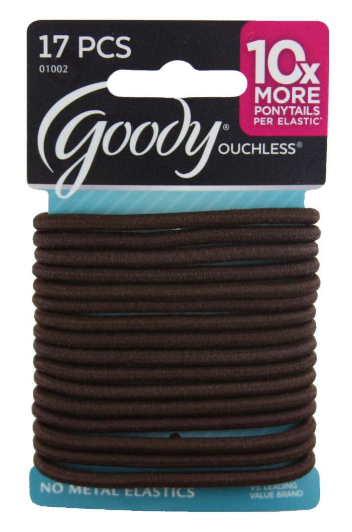 Goody Ouchless Elastics 4 mm Chocolate Cake - 17 Count
