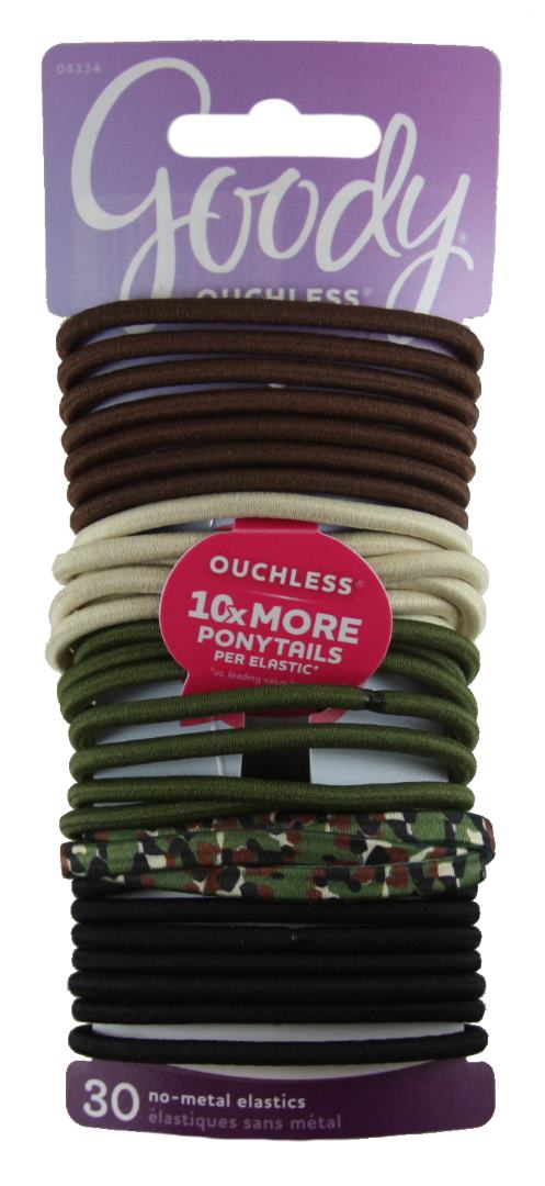Goody Ouchless Elastics Camouflage - 30 Count