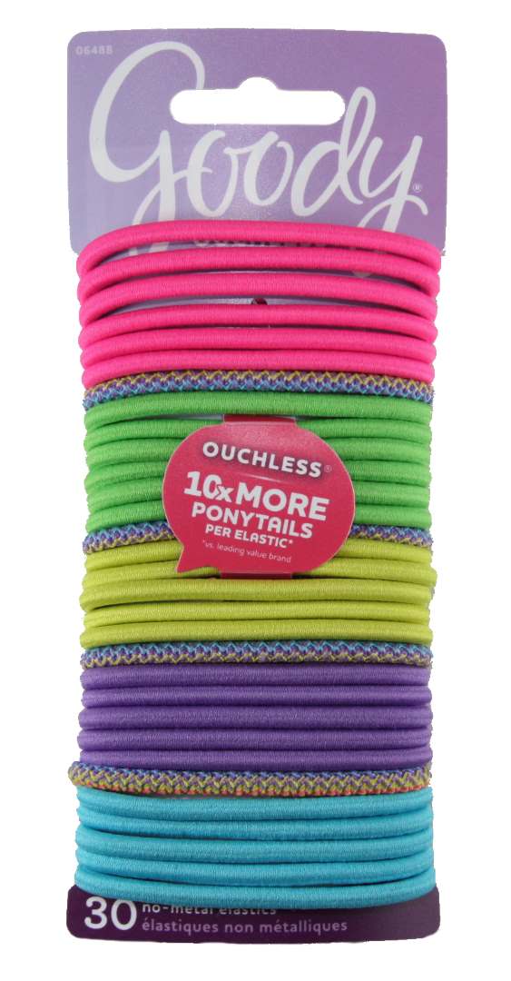 Goody Ouchless Elastics Neon Zig Zag Swag - 30 Pack