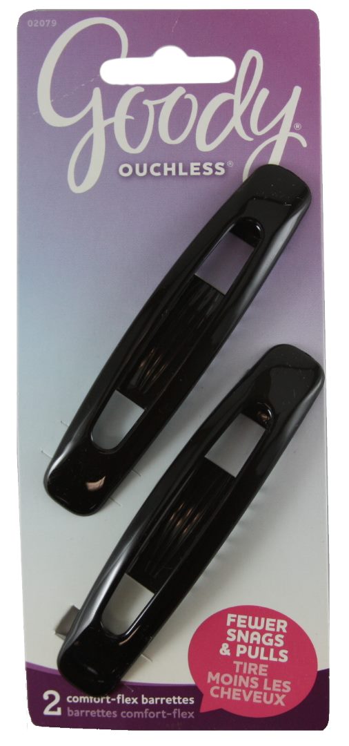 Goody Ouchless Flex Large Autoclasp Black/Maroon Barrettes - 2 Count