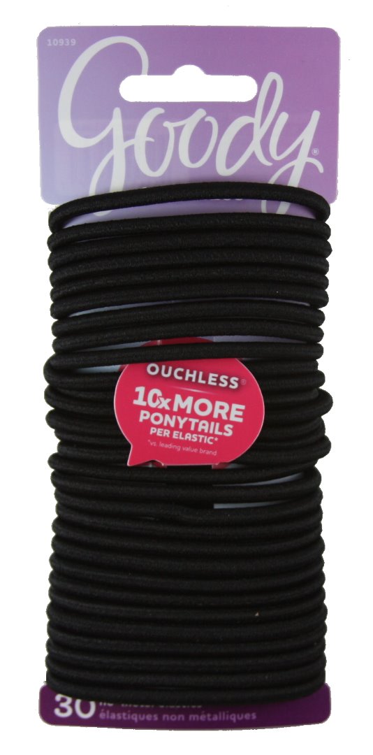 Goody Ouchless No Metal Elastics Black - 30 Pack