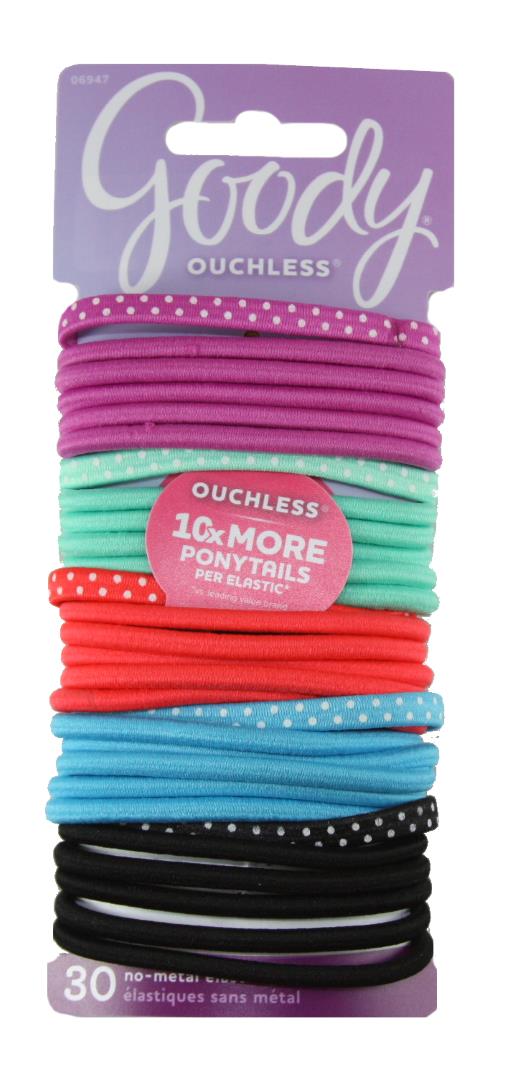 Goody Ouchless No Metal Elastics Bright Dots - 30 Pack