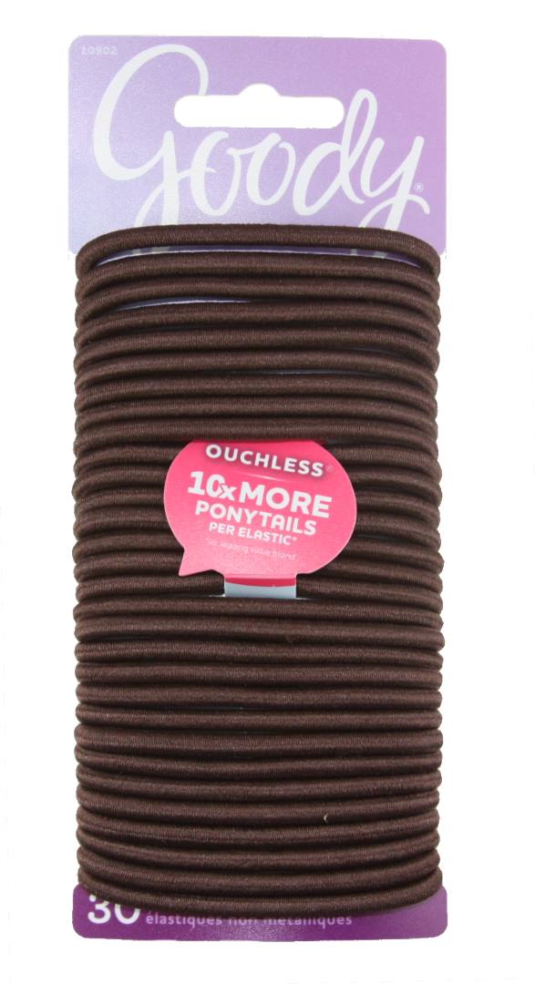 Goody Ouchless No Metal Elastics Chocolate Cake - 30 Count