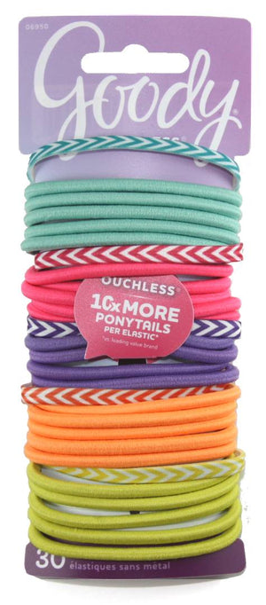 Goody Ouchless No Metal Elastics Colorful Solids & Chevrons