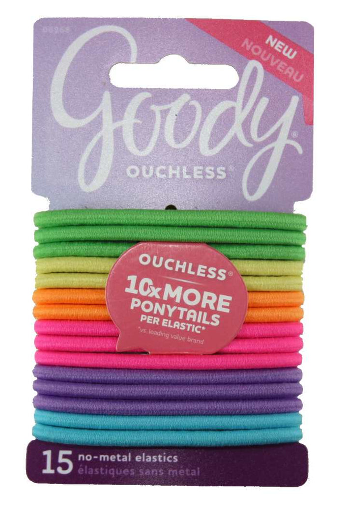 Goody Ouchless No-Metal Elastics Neon - 15 Pack