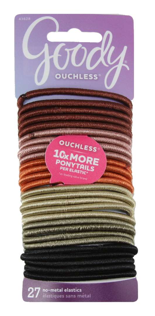 Goody Ouchless No Metal Elastics Thick Assorted Color - 27 Count