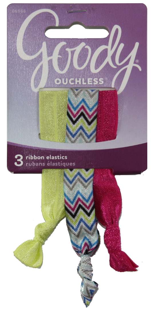 Goody Ouchless Ribbon Elastics Stylista Double Chevron - 3 Pack