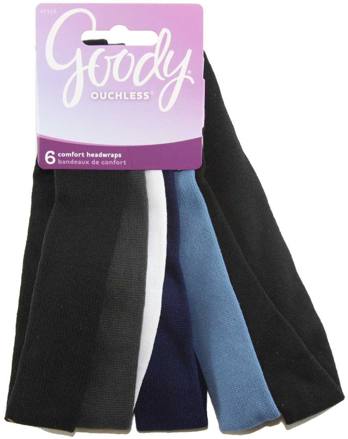 Goody Ouchless Thin Nylon Blues Headwraps - 6 Count