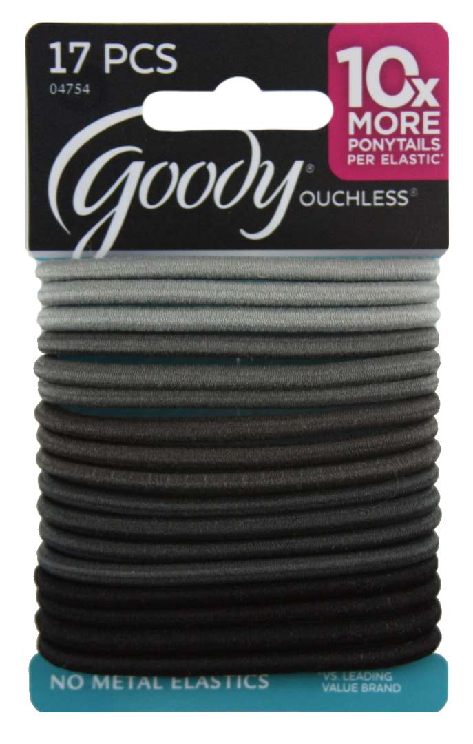 Goody Shades of Gray Elastics - 17 Pack