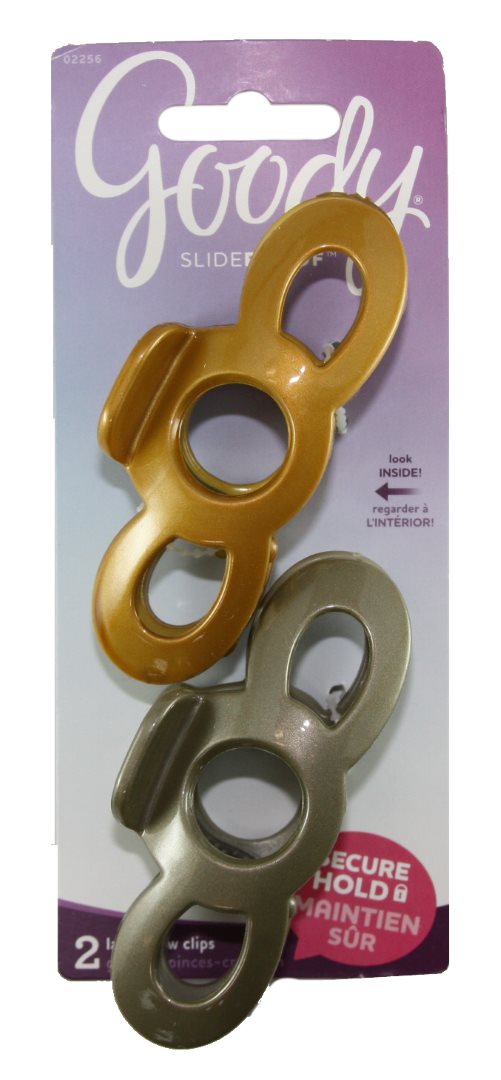 Goody SlideProof Claw Clips Mustard and Tan - 2 Count