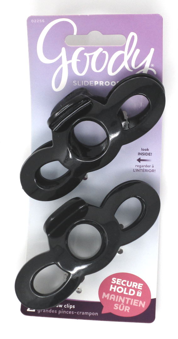 Goody SlideProof Claw Clips Black - 2 Count