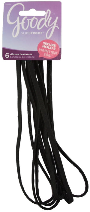 Goody SlideProof Head Wraps with Silicon Black