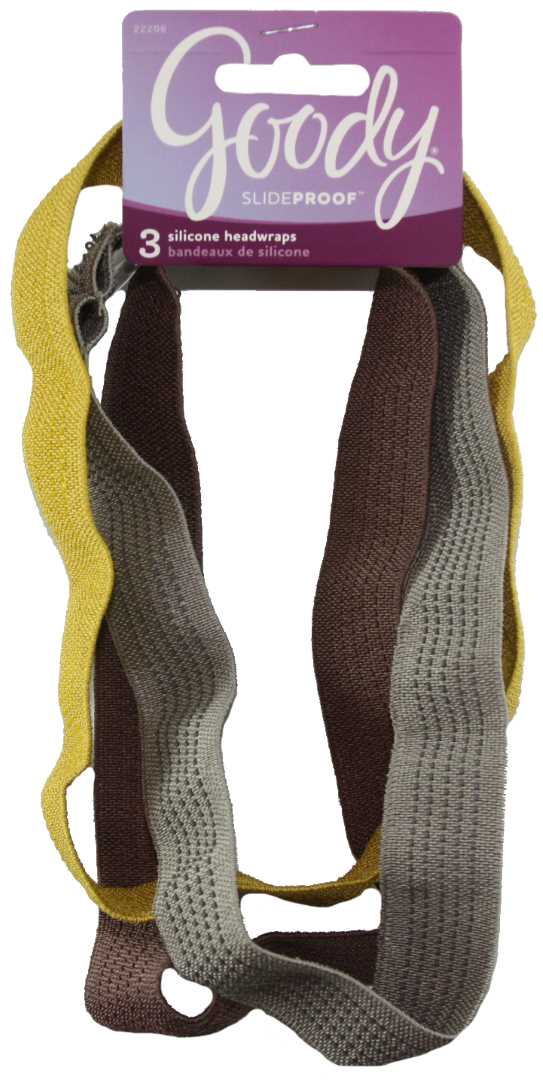 Goody SlideProof Headwrap Assorted Colors Gold - 3 Count